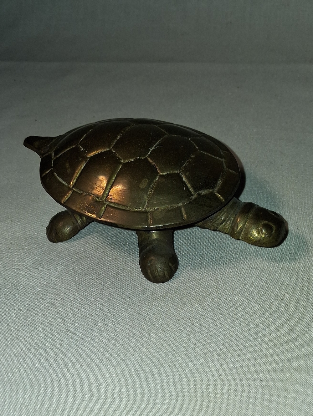 Brass Turtle Trinket Box Decorative Turtle Figurine With Hinged Shell